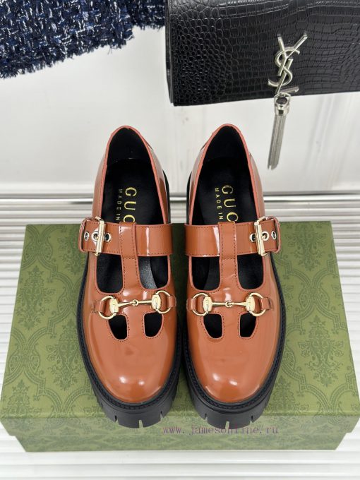 Gucci's classic and popular retro sponge cakeThick soled Mary Jane shoes and loafersVersatilnitmv5v4 - Image 5