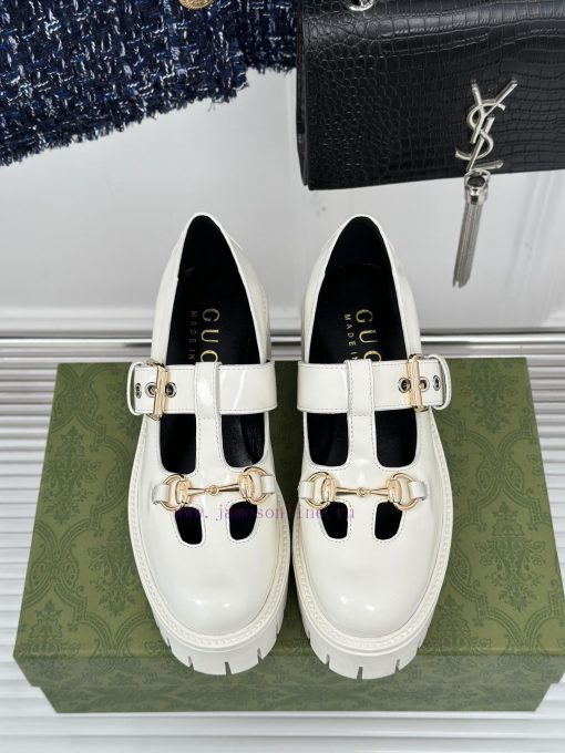 Gucci's classic and popular retro sponge cakeThick soled Mary Jane shoes and loafersVersatilqa23x1u7 - Image 5