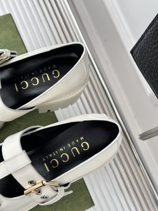 Gucci's classic and popular retro sponge cakeThick soled Mary Jane shoes and loafersVersatilqa23x1u7 - Image 9