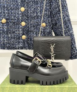 Gucci's classic and popular retro sponge cakeThick soled Mary Jane shoes and loafersVersatildzj7k3la