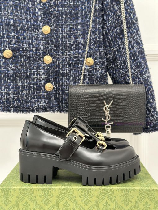 Gucci's classic and popular retro sponge cakeThick soled Mary Jane shoes and loafersVersatildzj7k3la - Image 2