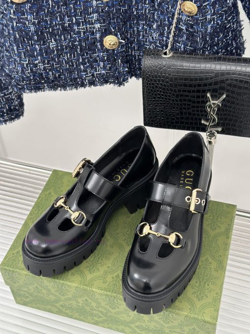 Gucci's classic and popular retro sponge cakeThick soled Mary Jane shoes and loafersVersatildzj7k3la - Image 3
