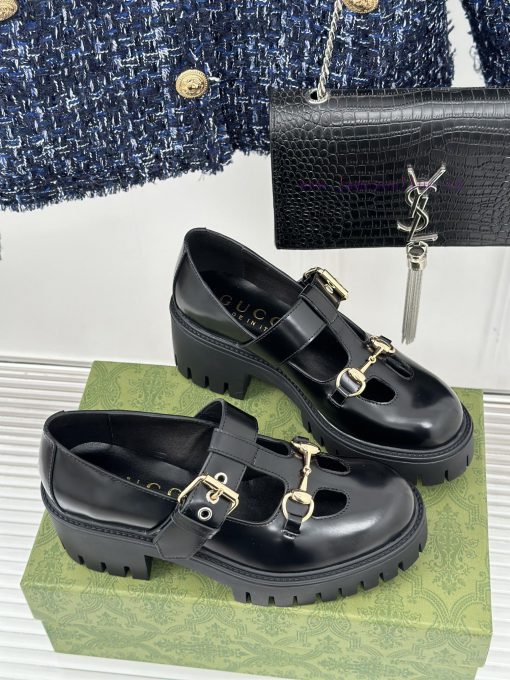 Gucci's classic and popular retro sponge cakeThick soled Mary Jane shoes and loafersVersatildzj7k3la - Image 4