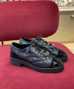 chane…l fw22 new arrival～️Chanel 2022 Autumn/Winter Chain Leather ShoesLitchi pattern calf lg78v7vnr