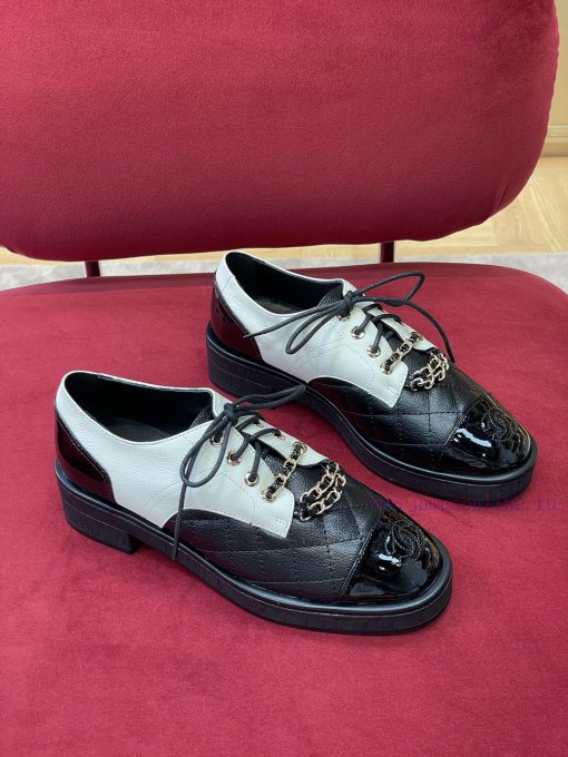 chane…l fw22 new arrival～️Chanel 2022 Autumn/Winter Chain Leather ShoesLitchi pattern calf l06eoffg8 - Image 3