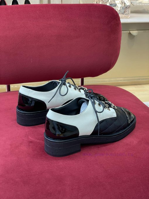 chane…l fw22 new arrival～️Chanel 2022 Autumn/Winter Chain Leather ShoesLitchi pattern calf l06eoffg8 - Image 6