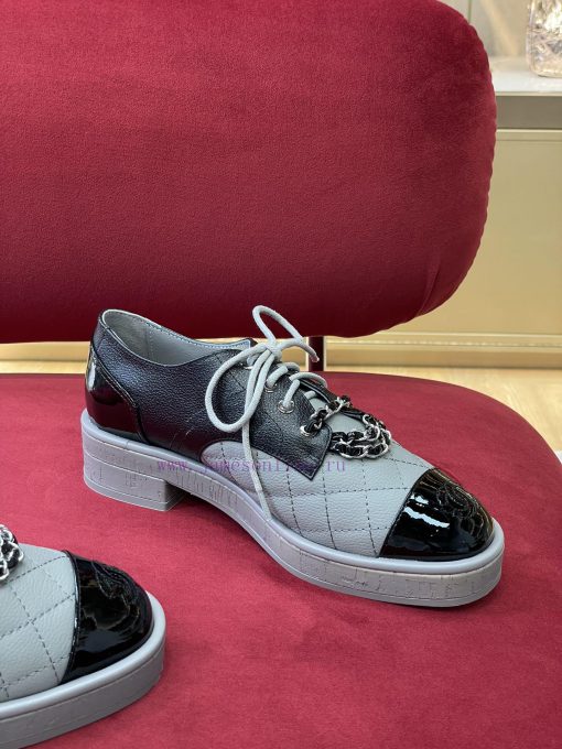 chane…l fw22 new arrival～️Chanel 2022 Autumn/Winter Chain Leather ShoesLitchi pattern calf lb5q0x1rl - Image 4
