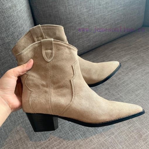 ISABEL MARANT Western Cowboy Short Boots are a simple and versatile material with a top laye4obdw3gw - Image 3