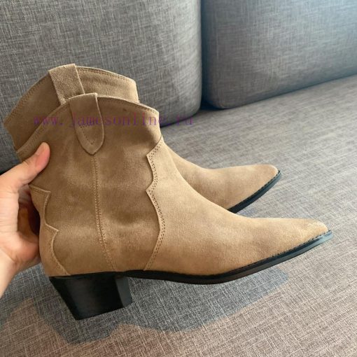 ISABEL MARANT Western Cowboy Short Boots are a simple and versatile material with a top layezl4aeoz9 - Image 3