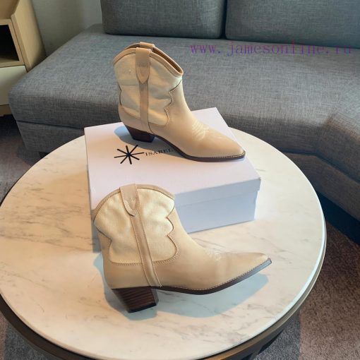 ISABEL MARANT Western Cowboy Short Boots are a simple and versatile material with a top layezmhkzyka - Image 3