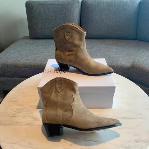 ISABEL MARANT Western Cowboy Short Boots are a simple and versatile material with a top layezl4aeoz9 - Image 4