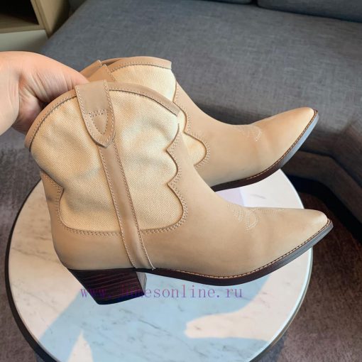 ISABEL MARANT Western Cowboy Short Boots are a simple and versatile material with a top layezmhkzyka - Image 4