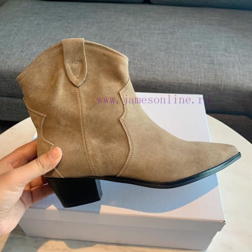 ISABEL MARANT Western Cowboy Short Boots are a simple and versatile material with a top layezl4aeoz9 - Image 6