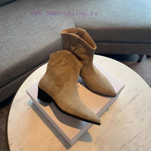 ISABEL MARANT Western Cowboy Short Boots are a simple and versatile material with a top layezl4aeoz9 - Image 7