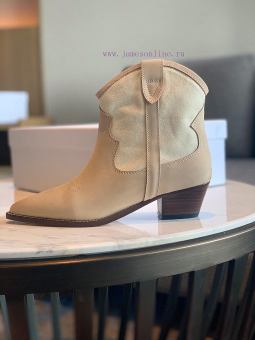 ISABEL MARANT Western Cowboy Short Boots are a simple and versatile material with a top layezmhkzyka - Image 9