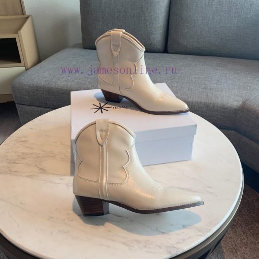 ISABEL MARANT Western Cowboy Short Boots are a simple and versatile material with a top laye5ql63jn3 - Image 3