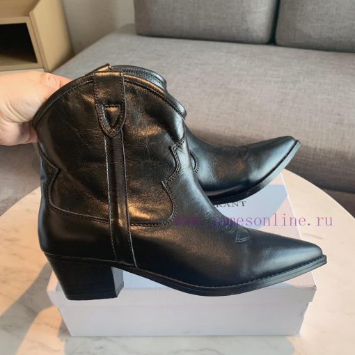 ISABEL MARANT Western Cowboy Short Boots are a simple and versatile material with a top layeyd5el29h - Image 4