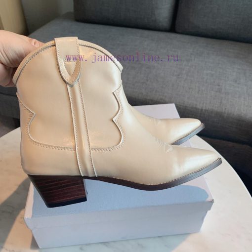 ISABEL MARANT Western Cowboy Short Boots are a simple and versatile material with a top laye5ql63jn3 - Image 4