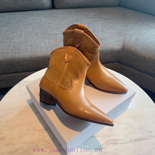 ISABEL MARANT Western Cowboy Short Boots are a simple and versatile material with a top laye16pqqcdh - Image 6