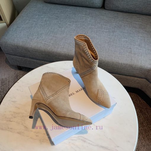 ISABEL MARANT rivet short boots are a simple and versatile material with a top layer of calft271oe54 - Image 4