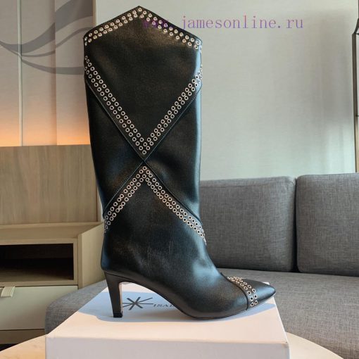 ISABEL MARANT rivet boots are a simple and versatile material with a top layer of calf leathavmuhqbg - Image 3