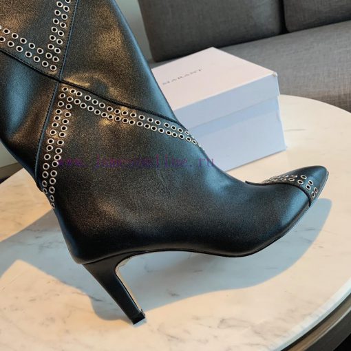 ISABEL MARANT rivet boots are a simple and versatile material with a top layer of calf leathavmuhqbg - Image 6