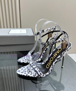 TOM FORDPadlock leather high-heeled sandalsCalf leather, gold velvet, exposed toe buckle detuqqkl5bs