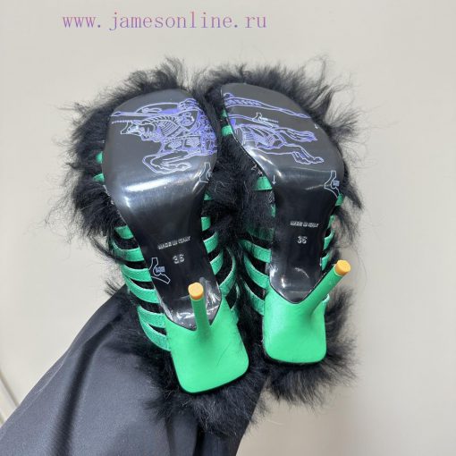 BURBERRY new wool mop heelLong fluffy sheepskin sandals,Upper decoration sheepskin buckle st16e2gic7 - Image 10