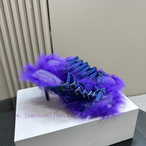 BURBERRY new wool mop heelLong fluffy sheepskin sandals,Upper decoration sheepskin buckle st6vr8wbpx - Image 7