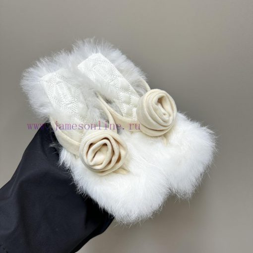 BURBERRY new wool mop heelVelvet flannel sheepskin sandals,The iconic large velvet rose decogxuyy9qp - Image 8