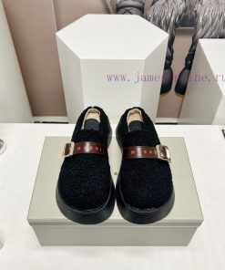 Top tierMARNI 2023 Autumn/Winter New CollectionCasual hairy single shoesCute and Warm Baby Sb5kwv7y8
