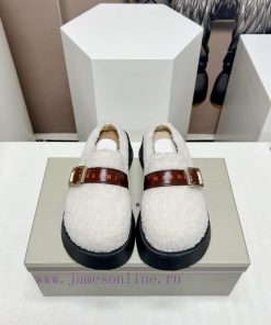 Top tierMARNI 2023 Autumn/Winter New CollectionCasual hairy single shoesCute and Warm Baby S6ppy1846
