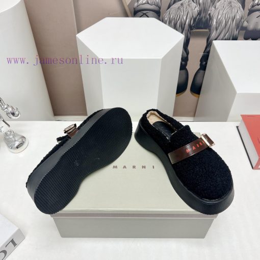 Top tierMARNI 2023 Autumn/Winter New CollectionCasual hairy single shoesCute and Warm Baby Sb5kwv7y8 - Image 10