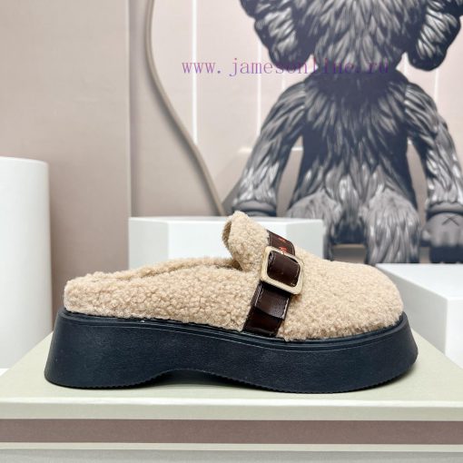 Top tierMARNI 2023 Autumn/Winter New CollectionCasual hairy single shoesCute and Warm Baby Svozi238f - Image 6