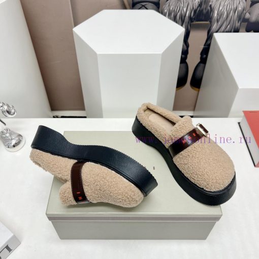 Top tierMARNI 2023 Autumn/Winter New CollectionCasual hairy single shoesCute and Warm Baby Svozi238f - Image 9