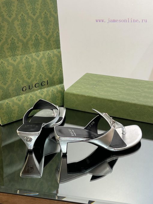 2023 GuCci New Product: Interlocking GG Conical Square Heel Slippers, Small Square Head, Midfnzsyy2p - Image 4