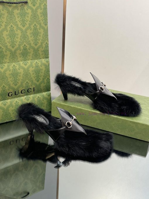 2023 GuCci New Product: Interlocking GG Conical Square Heel Clamp Foot Wool Inner Bottom Slira62kuq5