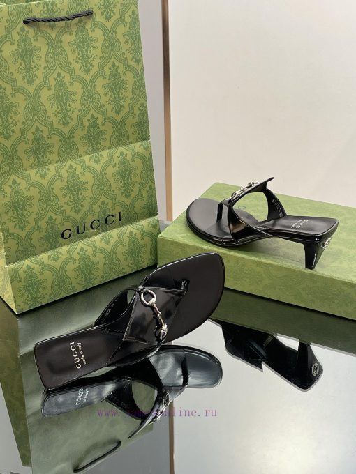 2023 GuCci New Product: Interlocking GG Conical Square Heel Slippers, Small Square Head, Middgmd8r3i - Image 9