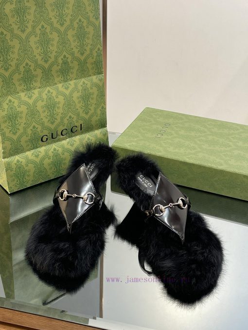 2023 GuCci New Product: Interlocking GG Conical Square Heel Clamp Foot Wool Inner Bottom Slira62kuq5 - Image 3