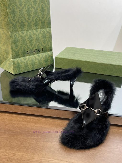 2023 GuCci New Product: Interlocking GG Conical Square Heel Clamp Foot Wool Inner Bottom Slira62kuq5 - Image 6