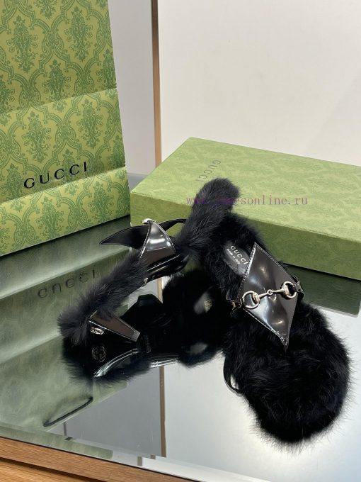 2023 GuCci New Product: Interlocking GG Conical Square Heel Clamp Foot Wool Inner Bottom Slira62kuq5 - Image 8