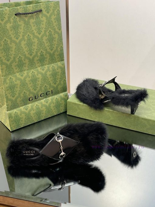 2023 GuCci New Product: Interlocking GG Conical Square Heel Clamp Foot Wool Inner Bottom Slira62kuq5 - Image 9