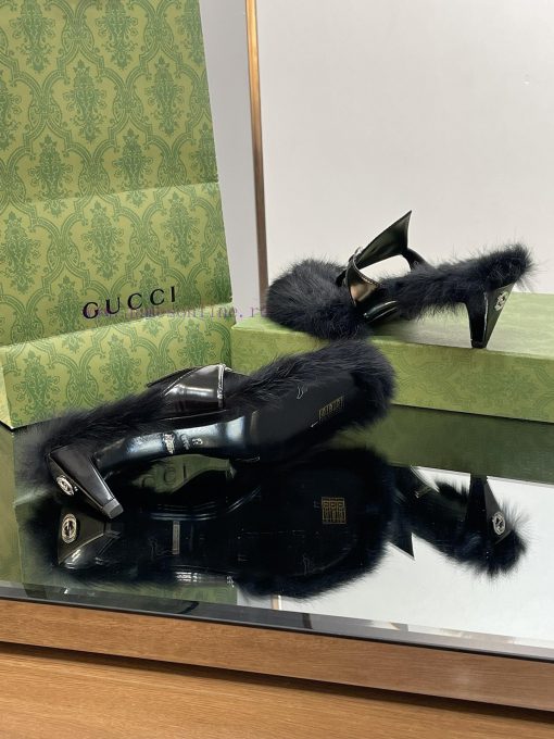 2023 GuCci New Product: Interlocking GG Conical Square Heel Clamp Foot Wool Inner Bottom Slira62kuq5 - Image 10