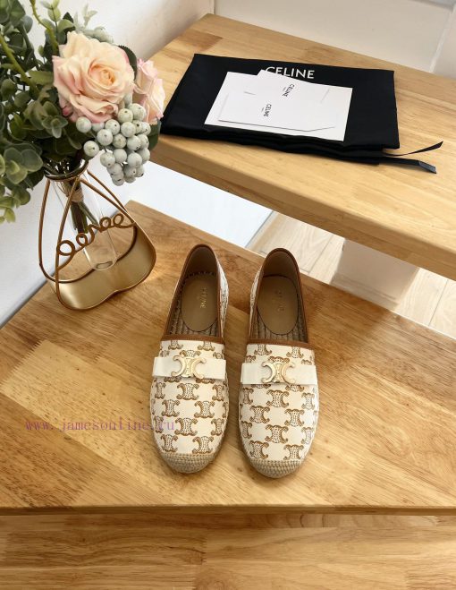 CELINE Bow Flat Heel Fisherman's Shoes are made of cotton canvas and feature a rope woven li3q7or9h4 - Image 2