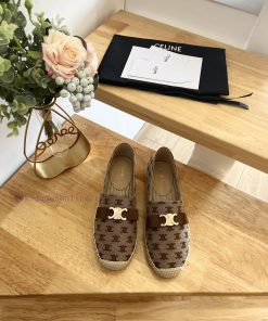 CELINE Bow Flat Heel Fisherman's Shoes are made of cotton canvas and feature a rope woven lipzrpwsj6