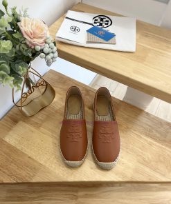 Tory Burch TB solid color three drop embossed lambskin flat bottom fishing shoesToryburch isjic9c2h1
