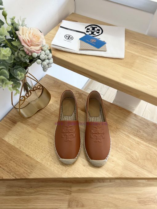 Tory Burch TB solid color three drop embossed lambskin flat bottom fishing shoesToryburch isjic9c2h1