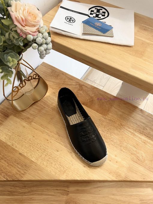 Tory Burch TB solid color three drop embossed lambskin flat bottom fishing shoesToryburch isn6g7uy5y - Image 5