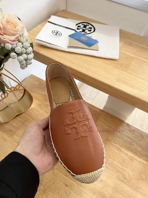 Tory Burch TB solid color three drop embossed lambskin flat bottom fishing shoesToryburch isjic9c2h1 - Image 7
