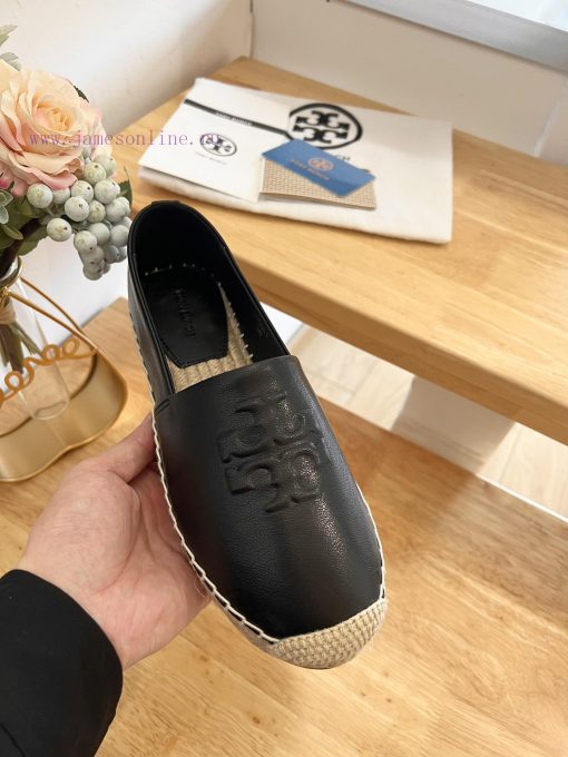 Tory Burch TB solid color three drop embossed lambskin flat bottom fishing shoesToryburch isn6g7uy5y - Image 7